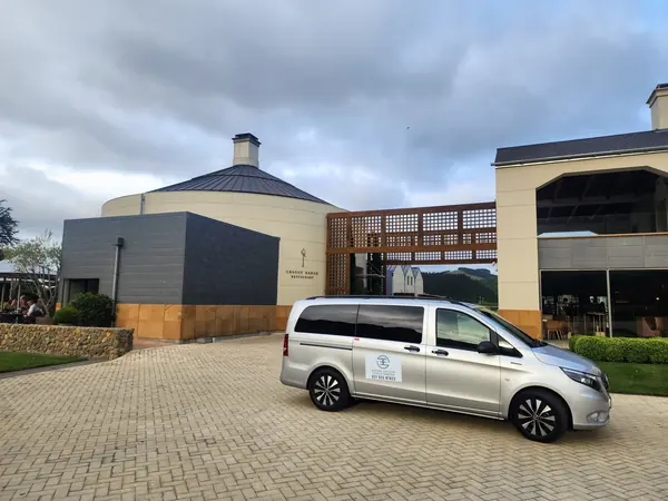 Fully electric Mercedes-Benz eVito outside Craggy Range Winery